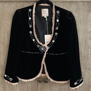 Nanette Lepore Velvet beaded bed jacket